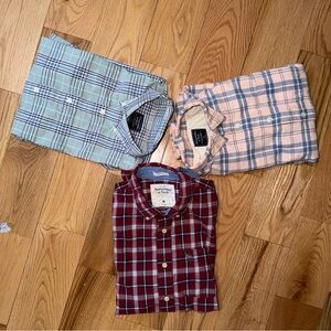 Abercrombie & Fitch | Set of 3 Plaid Mens Long Sleeve Shirts Size M (Cotton)